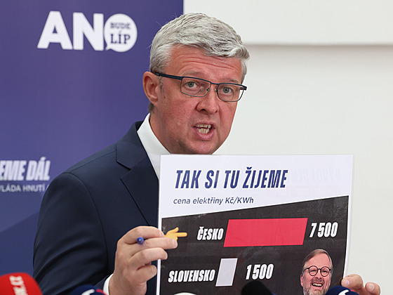 Bývalý ministr prmyslu a obchodu Karel Havlíek na tiskové konferenci ANO 14. ervence 2022
