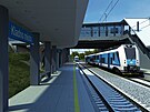Vizualizace modernizace elezniní stanice Kladno msto