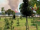 Rekordní sucho zpsobilo lesní poáry v Itálii