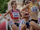 Kristiina Mäki v semifinále závodu na 1500 metr na mistrovství svta v Eugene.