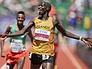 Uganan Joshua Cheptegei vyhrává závod na 10 000 metr na mistrovství svta v...