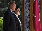 Turecký prezident Recep Tayyip Erdogan a prezident Íránu Ebráhím Raísí na...