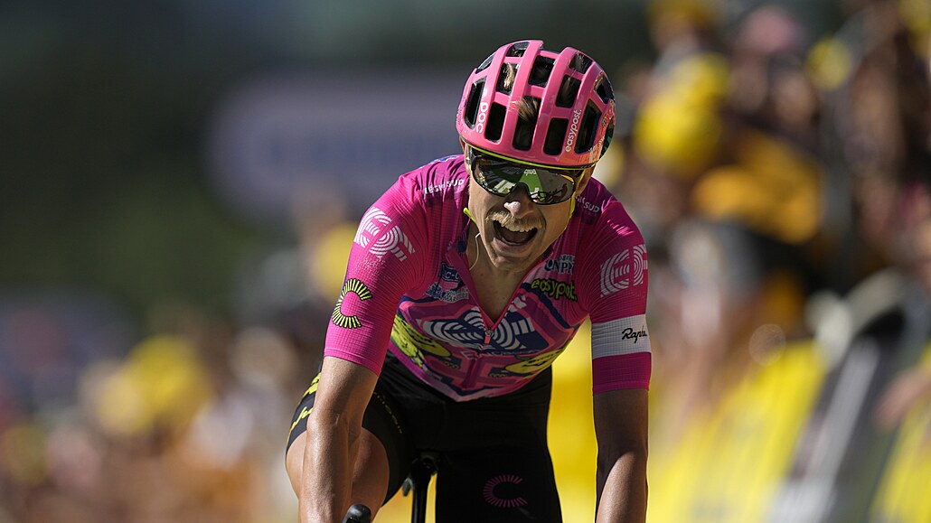 ODMĚNA. Dán Magnus Cort se raduje z vítězství v desáté etapě Tour de France.