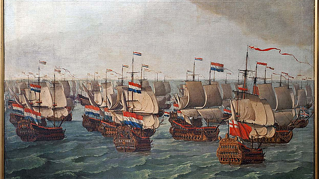 Bitva u Lowestoftu se odehrála 13. června 1665. Obraz pochází z pozůstalosti jiného pražského rodáka a admirála Františka Zikmunda Thuna, který k němu přišel patrně v letech 1680–1685, když pracoval jako vyslanec rakouského císaře v Londýně. Dílo se nachází ve sbírkách Oblastního muzea v Děčíně.