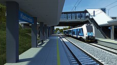 Vizualizace modernizace elezniní stanice Kladno msto