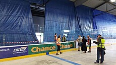 Práce na p�ístavb� zimního stadionu v �umperku, kde vzniknou nap�íklad moderní...