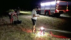 Pi likvidaci poáru na Plzesku pomáhal hasim dron.