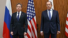 Americký šéf diplomacie Antony Blinken a ruský ministr zahraničí Sergej Lavrov...