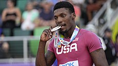 Američan Fred Kerley se raduje ze zlata na trati 100 metrů na mistrovství světa... | na serveru Lidovky.cz | aktuální zprávy