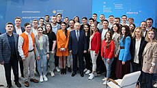 Ruský prezident Putin na setkání s mladými podnikateli na moskevském výstavišti...