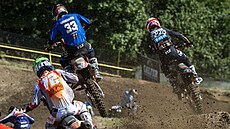 Velká cena eské republiky, závod MS v motokrosu v  Lokti. Zleva Liam Everts z...