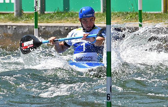 Jií Prskavec na mistrovství svta ve vodním slalomu v Augsburgu