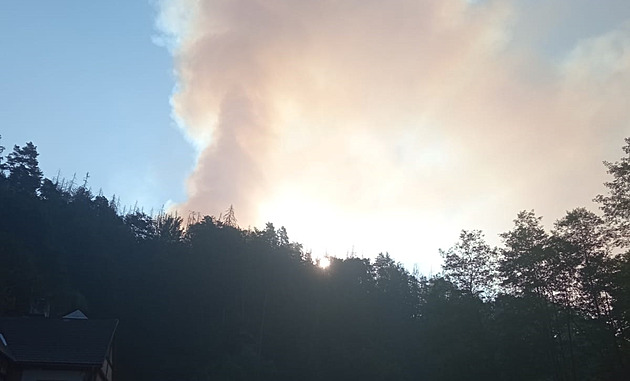 V Českém Švýcarsku hoří sedm hektarů lesa u Pravčické brány, zasahuje vrtulník