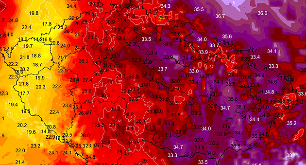Vedra pokračují, na Moravě bude až 35 stupňů. O víkendu hrozí bouřky
