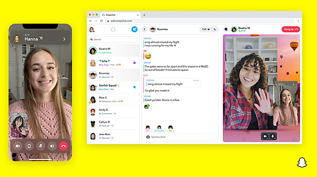 Microsoft Teams jako malá sociální síť, zatímco Snapchat konkuruje Zoomu