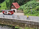 Nkte cyklist nerespektuj zkaz vjezdu do Henska. (26. ervence 2022)