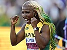 Jamajská sprinterka Shelly-Ann Fraserová-Pryceová slaví triumf na stovce...