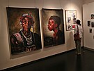 Kmenové malby Joy Adamsonové, které jsou vystavené v Obecním dom v Opav