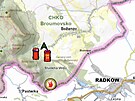 Nkolik jednotek hasi zasahuje v u obce Boanov na Broumovsku, z lesa vychz...