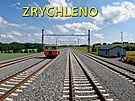 Vhybna erven jezd u Votic na novm seku trat 220 mezi Voticemi a...