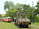<p>Dnes po Praze jezdila tramvajová lokomotiva z roku 1951.</p>