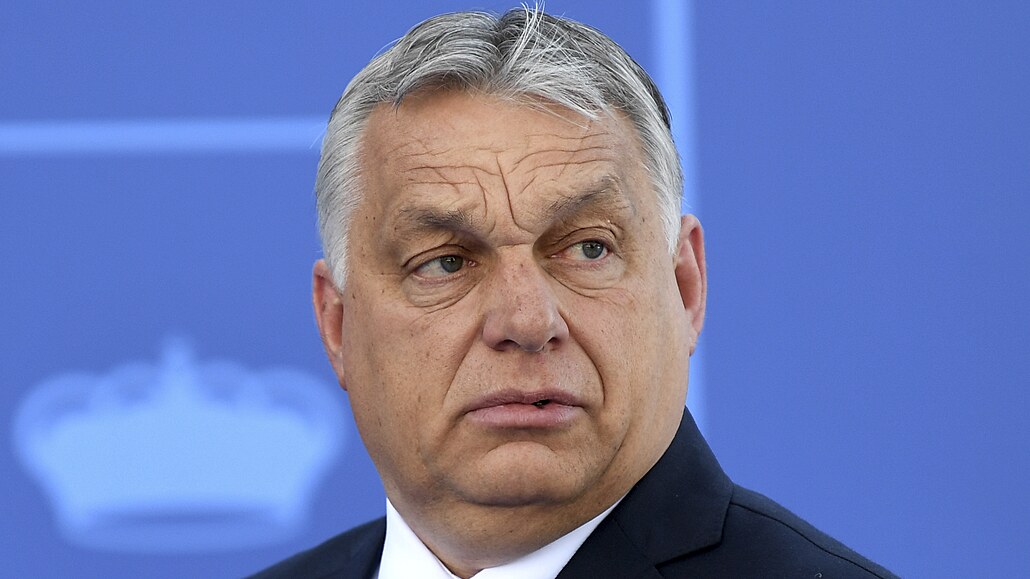 Maarský prezident Viktor Orbán na summitu NATO v Madridu (30. ervna 2022)