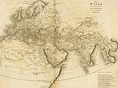 Mapa starověku známého světa z roku 1814