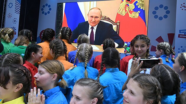 Ruský prezident Vladimir Putin pronáí projev ke studentm v Mezinárodním...