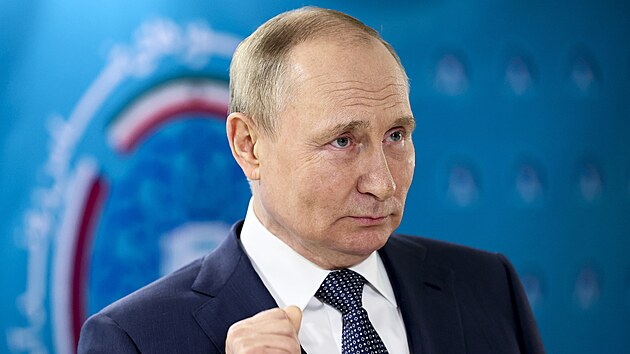 Rusk prezident Putin na tiskov konferenci bhem sv nvtvy v rnu (20. ervence 2022)