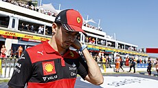Charles Leclerc z Ferrari po nehod ve Velké cen Francie.