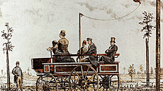 První experimentální trolejbus zkouený v roce 1882 v Berlín vypadal ponkud...