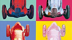 Mezivále�ný závodní speciál Mercedes W125 v podání Andyho Warhola v sérii...