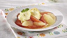 Grapefruitov dezert se zmrzlinou