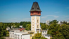 Vodárenská věž stojí kousek od historického centra Českých Budějovic.