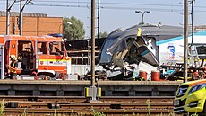 Nehoda pendolina s polským kamionem ve Studénce (22. 7. 2015).