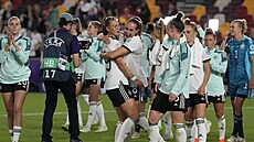 N�mecké fotbalistky se radují z výhry nad Rakouskem.