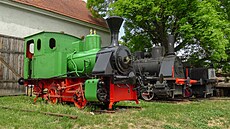Cukrovarské lokomotivy ve venkovní expozici. Zleva: Krauss Linz 1172, Orenstein...