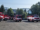 Parkovit v obci Mezní Louka se stalo útoitm hasiských posádek. (31....