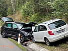 Pi nehod dvou osobnch aut u Votic se zranilo pt lid, jeden tce. Silnice...