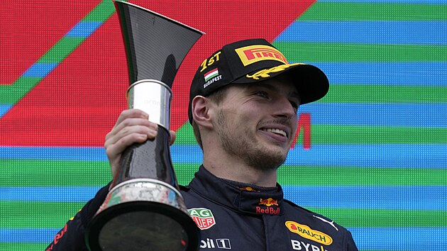 Max Verstappen slav vtzstv na Velk cen Maarska 2022.