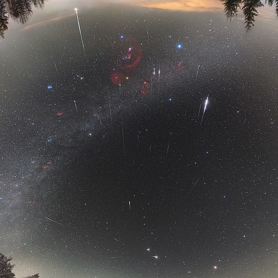 Lednové Kvadrantidy focené v letech 2019, 2020 a 2022.