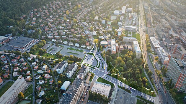 Plánovaná podoba kiovatky ulic Beznická a Mostní (ervenec 2022)