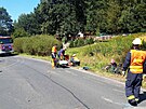 Dopravn nehoda traktoru a cyklistky u Lipov na Chebsku. (8. srpna 2022)