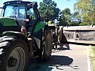 Dopravn nehoda traktoru a cyklistky u Lipov na Chebsku. (8. srpna 2022)