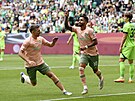 Hrá Werderu Brémy Leonardo Bittencourt slaví gól proti Wolfsburgu v nmecké...