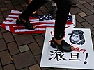 Demonstranti v Tchaj-peji na Tchaj-wanu protestují proti návtv pedsedkyn...