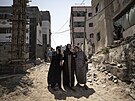 Truchlící eny v Gaze. (6. srpna 2022)