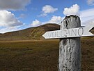 Zábry na sopku Fagradalsfjall na Islandu, která se nachází 32 kilometr...