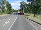 Nehoda vozu znaky Chevrolet Camaro v hradeck Malovick ulici (6. 8. 2022)
