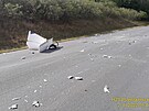 Na vjezdu do Rokycan spadl v�tro� na osobn� automobil. Pilot nep�e�il.